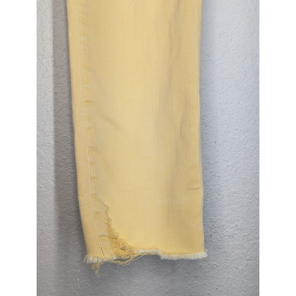 Dear John Ankle Cropped Jeans Size 28 Yellow Raw Hem Spring Summer Unique Denim - Picture 9 of 9